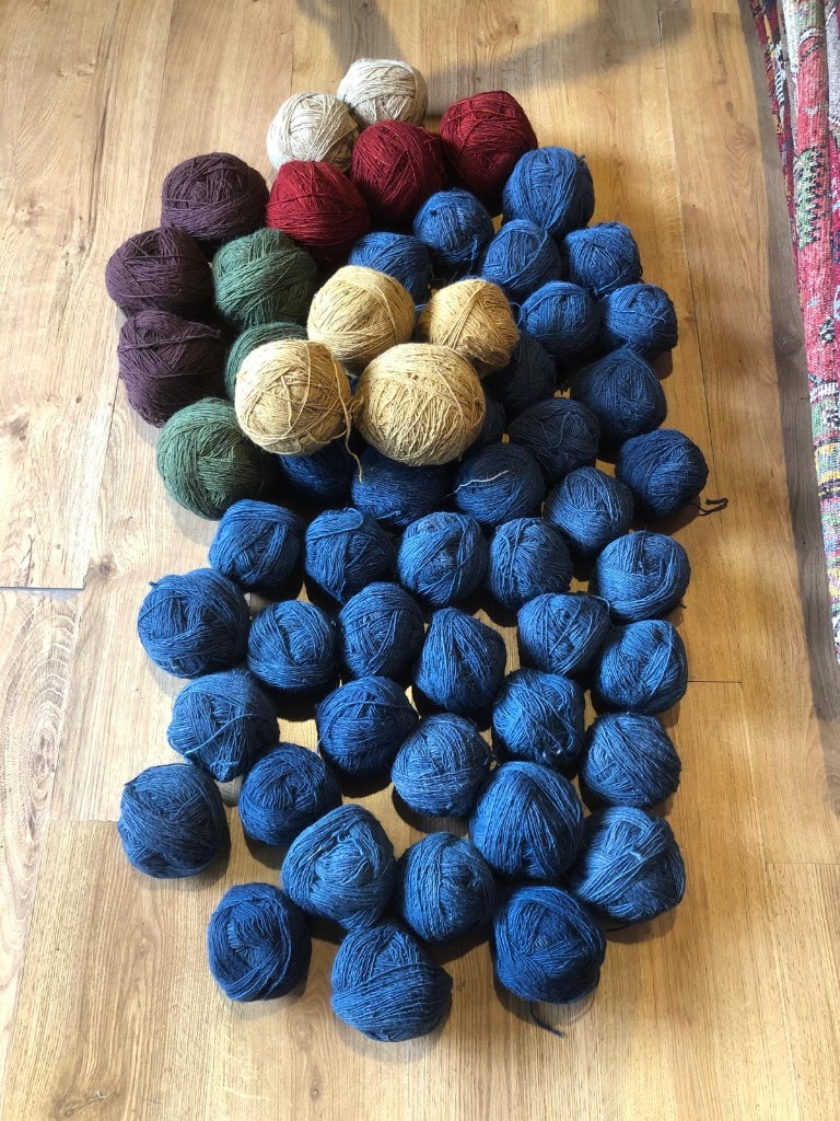 Hand-dyed wool yarn collection