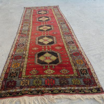 Vintage Oushak Runner Rug Anatolian Oushak Runner Rug Runner Rug Oushak Wool Handmade Oushak Turkish Oushak Runner 4’8×13’1  Old Oushak Rug