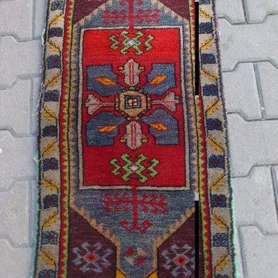 Door Mat Small Turkish Handmade  Rugs, Wool Small Rug, Wellcome Rugs, Entrance Rug, Tribal Rugs, Bed Side Rugs, Red Gray Purpel Small Rug,