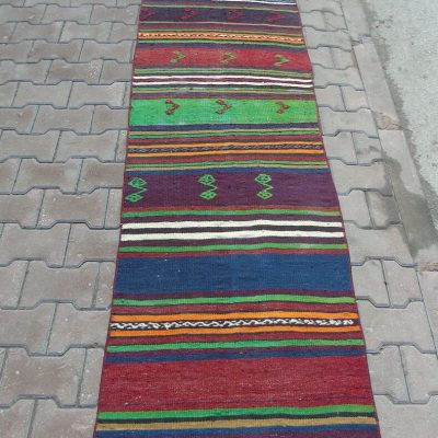 KITCHEN RUNNER Turkish Runner Kilim Rug, Decorative Kilim Runner Rug, Hallway Runner Rug, Tribal Nomadic Runner Rug, Oushak Kilim, 2’2×13’9