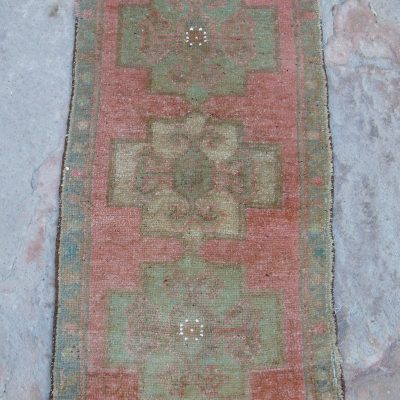 Handmade Vintage Door Mate Rug, Entrance Small Carpet, Bed Side Small Rug,Tribal Entrance Small Muted  Colored Rug  51 x 100 / 1′ 6 x 3′ 2