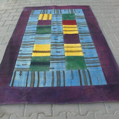 Patchwork Rug, Turkish Kilim Rug, Area Rug, Woolen Rug, Handwoven Rug, Blue Rug, Bohemian Rug, Indoor Rug, 117x175cm/3’8×5’7