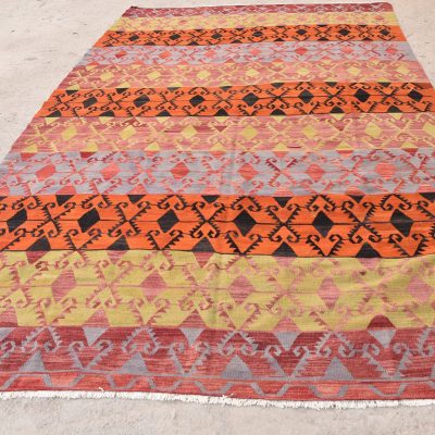 Large Turkish  Kilim Rug, Vintage Kilim Rug, Decorative Kilim Rug, Turkish Vintage Kilim Rug, Oriental Vintage Kilim Rug, Kilim Rug 7’4×12’5