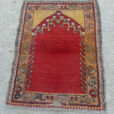 Vintage Turkish Rug, Area Turkish Rug, Oriental Decorative Rug, Vintage Anatolian Prayer Rug, Oushak Prayer Rug, Vİntage Oushak Rug, 2’4×3’0