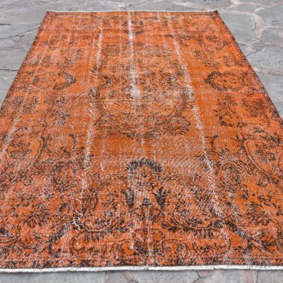 Turkish Overdyed Oushak Rug, Vintage Area Rug, Vintage Oushak Rug, Vintage Turkish Rug, Overdyed Oriental Rug, Turkish Oushak Rug, 6’2×10’10