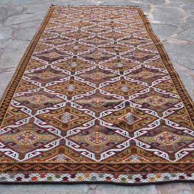 Large Kilim Rug, Vintage Turkish Kilim Rug, Tribal Kilim Rug, Anatolian Kilim Rug, Tribal Kilim Rug, Handwoven Nomadic  Kilim Rug 5’3×10’8