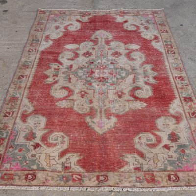 Oushak Rug / Turkish Rug / Office Rug / Vintage Turkish Rug / Vintage Oushak Rugs / Turkish Oushak Rug /  Turkey Rug / Red Oushak Rug