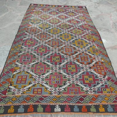 Kilim Rug, Handwoven Turkish  Vintage Kelim Rug, Bohemian Kilim Rug, Turkish Anatolian Rug, Tribal Kilim Rug, Turkish  Oushak Kilim, 5’5×9’5