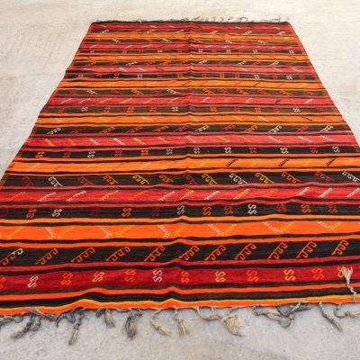 Kilim Rug, Vintage Turkish Kilim Rug, Handwoven Kilim Rug, Anatolian Kilim Rug, Bohemian Area Kilim Rug, Oriental Area Kilim Rug, 6’3×11’6