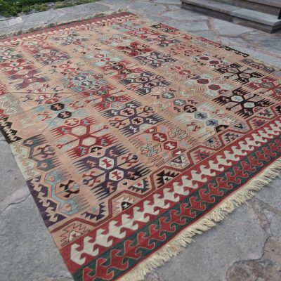 Large Kilim Rug, Natural Dyed Kilim Rug, Organic Wool on Wool Kilim Rug, Anatolian Kilim Rug, Oriental Kilim Rug, Decorative Kilim, 8’7×11’6