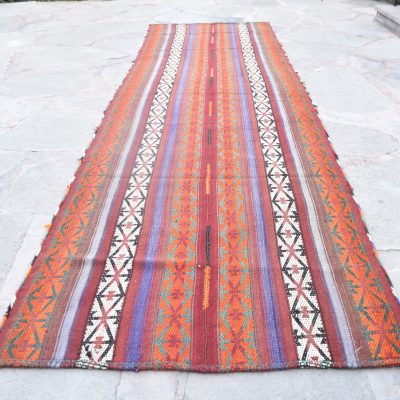 Kilim Runner Rug, VintageTurkish Runner Kilim Rug, Kitchen Runner Rug, Bathroom Floor Cover, Hallway Runner, Entryway Runner,  3’11×12’10