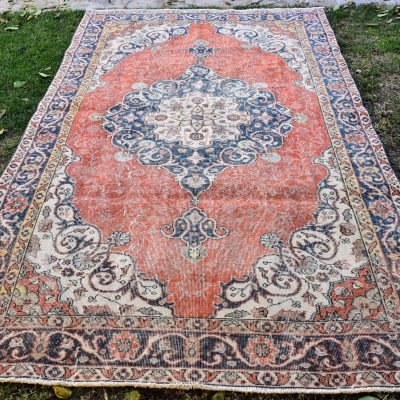 Oushak Turkish Rug, Oushak Rug, Muted Color Bohemian Oushak Rug, Vintage Pastel Rug, Area Rug, Interior Design Rug, Oushak Rug 5’3 x 8’7 Rug