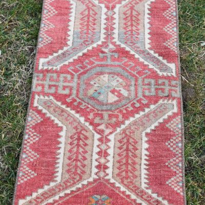 Oushak Pastel Colored Vintage Small Rug, Small Turkish Rug, Door Mat Rug, Entrance Small Rug, Turkish Small Rug, Small Oushak Rug, 1’4×2’11