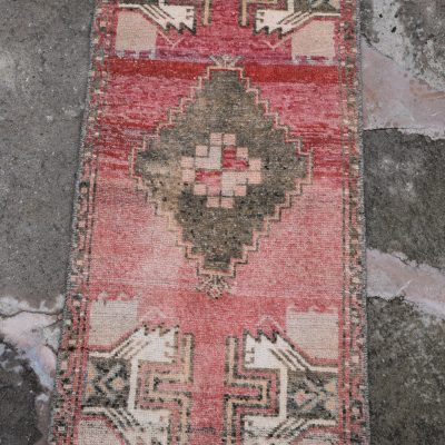 FREE SHIPPING, Small Turkish Oushak Rug, Bedside Rug, Oushak Door Mat, Bath Rug, Handwoven Rug, Woolen Rug, Red Rug, Vintage Rug, 1’8×3’7