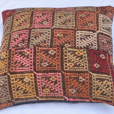 Checker Pillowcase, Turkish Kilim Cushion Cover, Home Decor Pillowcase, Throw Kilim Pillowcase, Handmade Kilim Pillow Cushion Cover, 16″x16″