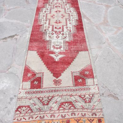 Red Runner Rug, Oushak Rug Runner, Turkish Rug Runner, Hallway Runner Rug, Vintage Runner Rug, Oriental Rug Runner, Bohemian Rugs, 2’10×12’0