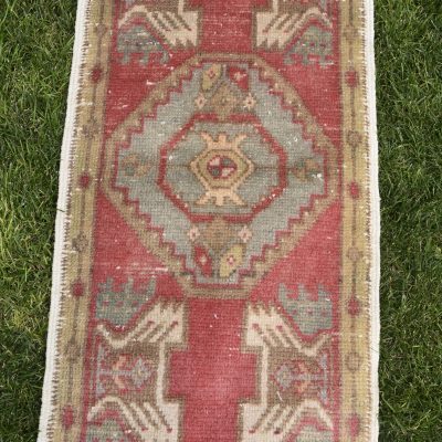 Small Rug, Turkish Rug, Vintage Rug, Decor Rug, Small Oushak Rug, Pink Rug, Door Mat Rug, Bedside Rug, Bath Rug, Small Oushak Rug, 1’8×3’2