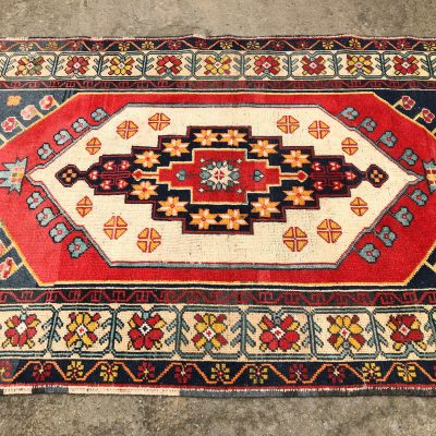 Oushak Rug, Vintage Turkish Rug, Oriental Carpet Rug, Living Room Rug, Oushak Carpet Rug, Vintage Oriental Area Rug, 3.7×6.7ft Teatimerugs