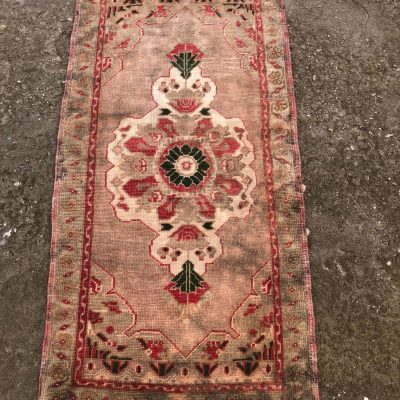 Small Oushak Rug, Pastel Color Turkish Rug, Oushak Rug, Door Mat Rug, Bath Rug, small Turkish rug, Turkey carpet 1’9×3’6 Vintage Small Rug,