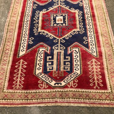 Vintage Area Rug, Oushak Area Rug, Turkish Vintage Rug, Decorative Oushak Rug,Oriental Rug, Adler Design Rug Anatolian Carpet 4.10×7.4