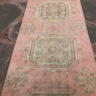 Vintage Oushak Carpet Runner, Low Pile Runner Rug, Turkish Runner Rug, Kitchen Rug Runner, Oriental Runner Rug Bohemian Runner Rug 2’10×12’4