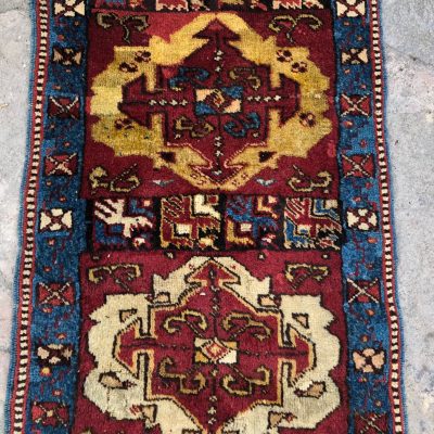 Antique Turkish Small Rug, Multi-Colored Bedside Rug, Decorative Vintage Turkish Small Rug, Tribal Ethnic Rug, Old Yastik Anatolian Rugs