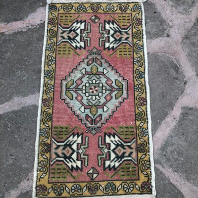 Small Turkish Rug Decorative Rug, Bedside Rug, Entry Rug, Door Mat Rug, 1’10×3’5, bathroom rug, vintage mini rug, handmade small rug, rugs