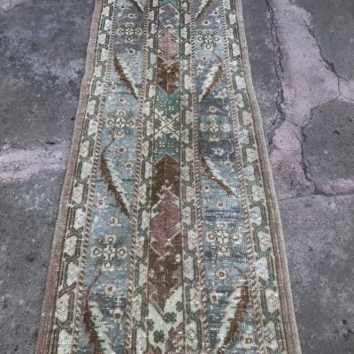 Vintage Oushak Runner Rug, Turkish Runner Rug, Kitchen Runner Rug, Hallway Runner Rug, Rustic Boho Runner Rug,Patchwork Runner Rug,1’11×12’8