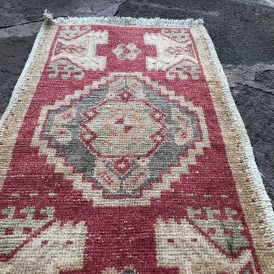 Miniature Small Oushak Rug, CHRISTMAS Gift Bed Side Rugs, Mid Century Oushak Rug, Home Entrance Mat Door Bath Mat Rugs, 1.8 x 2’11 feet