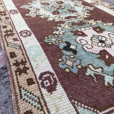 Oushak runner Rug, Vintage Runner Rug Hallway Runner Rug, Anatolian Pastel Runner Oushak Meddalion Runner Muted Color Runner Rugs  2’8×8’10