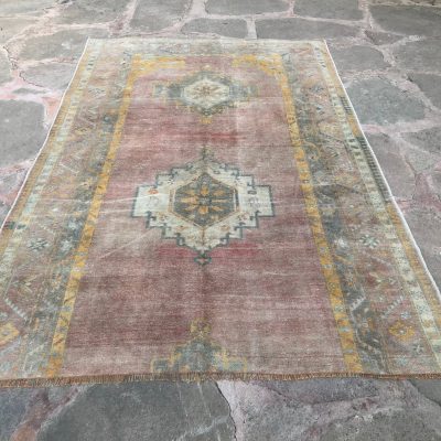 Oushak Area Rug, Vintage Carpet Rug, Living Area Rug, Oriental Rug, Vintage Handwoven Area Rug, Anatolian Carpet Rug, Medallion Rug 5’10×9’1