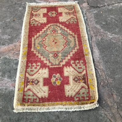 Small Turkish Rugs, Vintage Small Rugs, Oushak Small Rug, Small Rug, Bathroom Rug, Mat Rug, Entryways Rug, Boho Small Rugs, Consol Table Rug