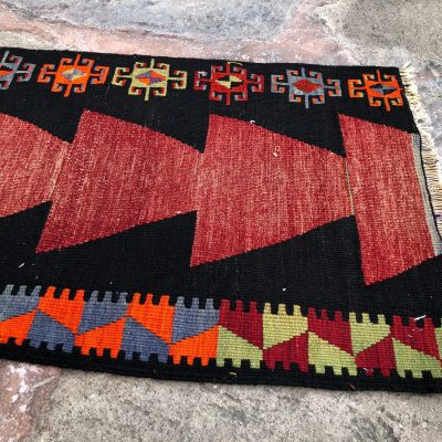 Small Vintage Kilim Rug, Anatolian Small Kilim Rug, Turkish Kilim Yastik Mat, Entry Kilim Rug, Bedside Kilim Rug, Seat Kilim Cover, 1’8×3.5