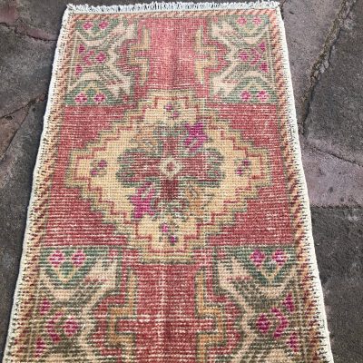 Small Turkish Rug, Rug, Oushak Turkish small Rug, Bathroom Rug, Entryways Rug, Door Mat Rug, vintage small rug, mini Turkish rugs, small rug