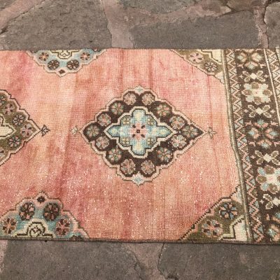 Turkish Distressed Runner Rug, Oushak Runner Rug, Vintage Rustic Runner Rug, Hallway Rug, Kitchen Anatolian Carpet Runner Rug, 2’8×11’