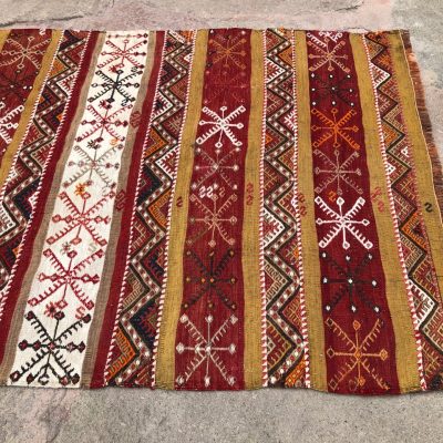 Vintage Old Tribal Turkish Cicim Kilim Rug, Brown Anatolian cicim-kilim Rug, Entry Rug, Handwoven Small Rug, 2’9×3’5