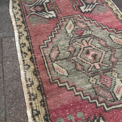 Oushak mini rug, bathroom small rug, vintage small rug, door mat rug, rustic rug, Turkish rugs, Turkish smalş rug, small rug, 1’9×3’