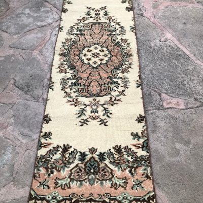 Runner Rug, Medallion Runner Rug, Oushak Runner Rug, Vintage Runner Rug, Hallway Runner Rug, Bedside Runner Rug, Entryway Rug, 2′ x 7’2