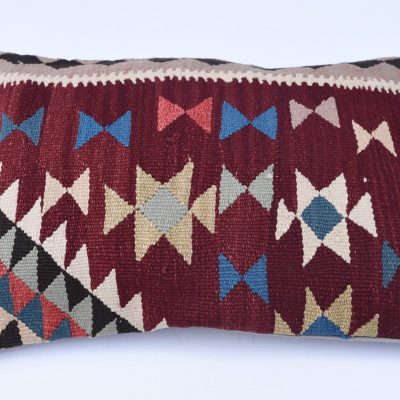 Anatolian Kilim Pillowcase, Oriental Decorative Pillowcase, Vintage Kilim Handwoven Cushion Cover, Lumbar Bohemian Pillowcase, 16”x24”