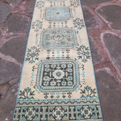 Vintage Runner rug, Oushak Runner Rug, Oushak  Runner Rug, Turkish  Runner RUg, Kitchen Runner Rug, Oriental Pale Runner Rug, 2’8 x 8’4 rug