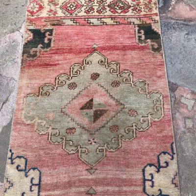 Oushak Runner Rug, Pinkish Runner Rugs, Hallway Runner Rug, Vintage Oriental Runner Rug,  Oushak Runner Rugs, Turkish Oushak Rug  2’9×12’5