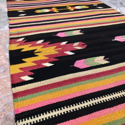 Entrance Runner, Kilim Rug Runner, Turkish Kilim Rug Runner, Hallway Runner, Pink Black Kilim Runner Rug, stair case runner rug, kilims