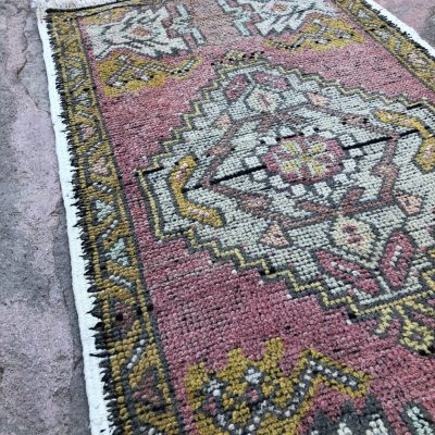 Turkish Doormat Rug, Bathroom Rug, Vintage Rug, Oushak Rug, Turkish Rug, Outdoor Door Mat, Outdoor Decor, Bath Mat, Oriental Rug, Small Rug