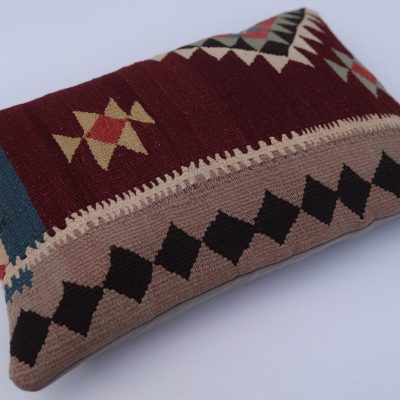 Vintage Kilim Rug Pillowcase, Lumbar Cushion Cover, Nomadic Pillowcase, Boho Pillows, Turkish Kilim Pillowcase, Minimal Pillow Cover 16″x24″
