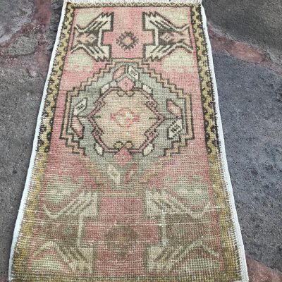 Turkish Mini Rugs, Mini Rugs, Powder Room Rugs, Vintage Small Rugs, Bathroom Turkish Rug, Oushak Rugs, Turkish Rugs, Bedside Rugs, Door Mat