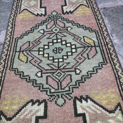 Oushak Rug, Bathroom Rug, Decorative Rug, Indoor Rug, Vintage Small Runner Rug, Entryway Rug, Turkish Small Rugs, Small Rugs, door mat rug