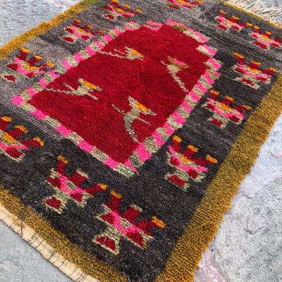 Shaggy Nomadic Rug, Interior Decorative Rug, Vintage Tribal Rug, Anatolian Ethnic Rug, Area Rug, Turkish Tulu Rug,