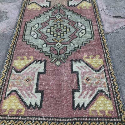 1.6 x 3. 1 feet small rugs, Turkish small rugs, Turkish Rugs, Oushak Rugs, Bedside Rugs, Bathroom rugs, oushak rugs, turkish mini rugs, rugs