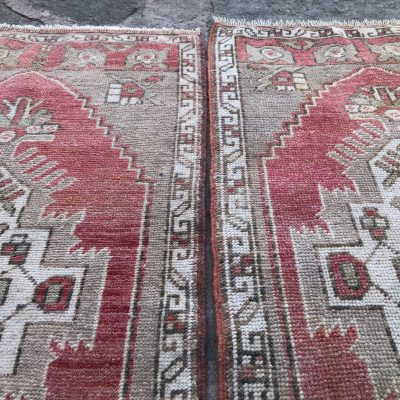 Pair of Small Rugs, Bathroom Entryway Pair Turkish Rugs, Twin Turkish Door Mat Rug, Entryway Pair Turkish Rugs, Twin Small Turkish Rugs,