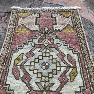 Small Rug, Small Turkish Rug, Vintage Rug, Pastel Rug, Handwoven Rug, Rustic Rug, Door Mat Rug, Bedside Rug, Indoor Rug, Bath Rug, 1’7×3’2